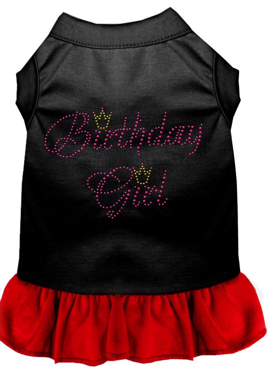 Birthday Girl Rhinestone Dresses Black with Red XL